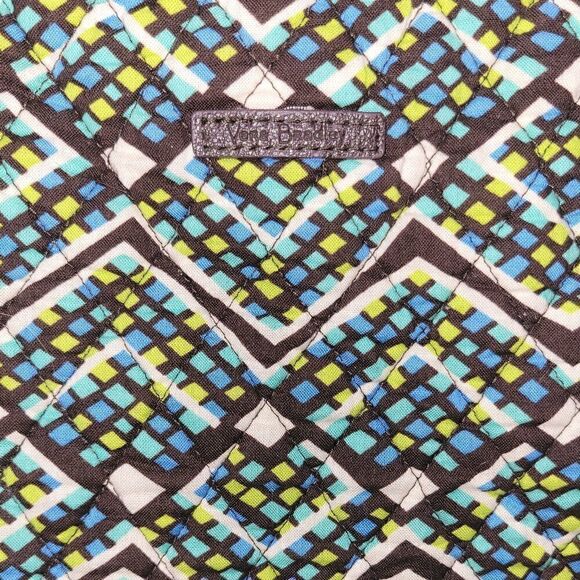 Vera Bradley "Rain Forest" Tote Blue Green Brown Pattern - Picture 11 of 12